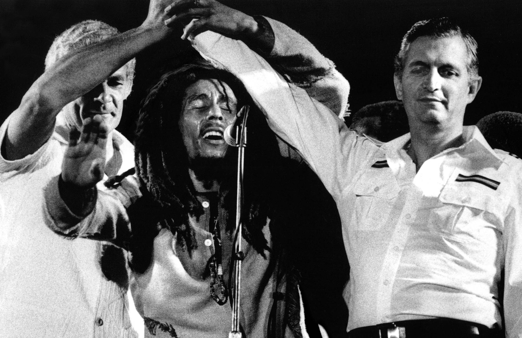 Bob Marley with Micheal Manley